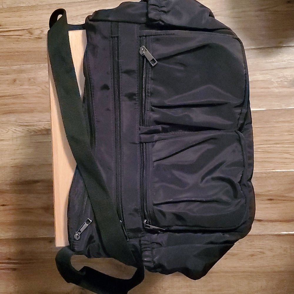 Large Black Nylon purse, crossbody